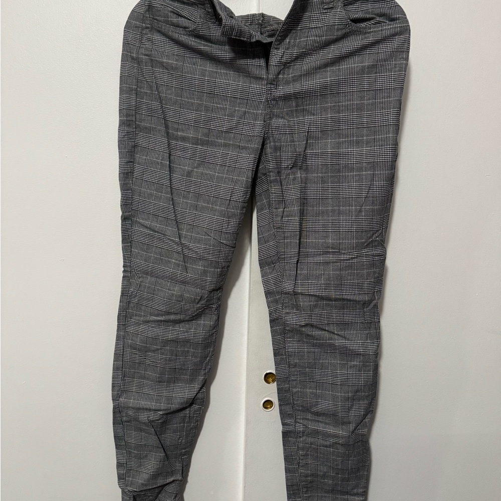 Womens Gray Plaid Pants skinny jeans style